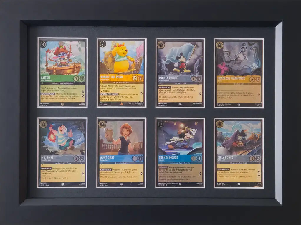 Framed Lorcana cards