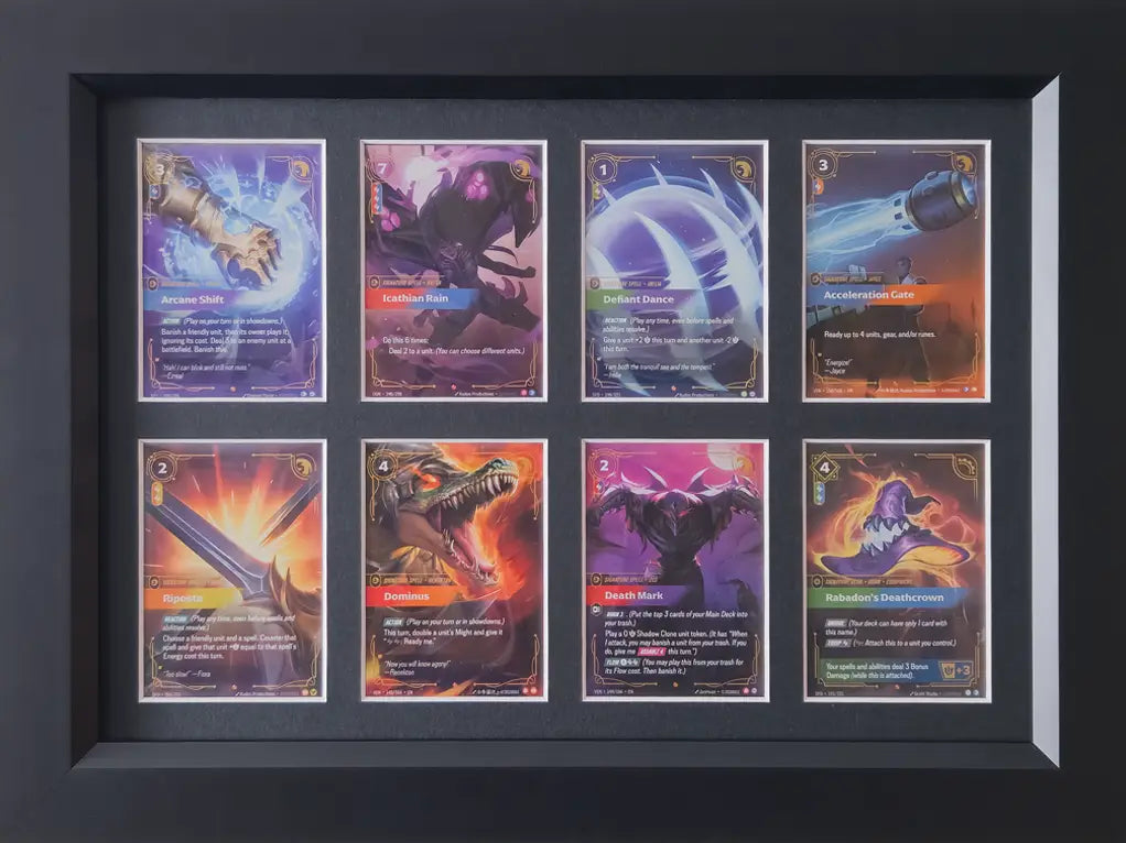 Framed Riftbound cards